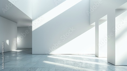 Stark white minimalist texture, play of light and shadow, clean aesthetic