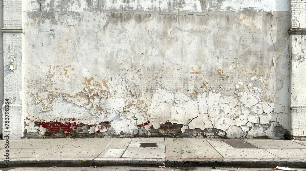 Aged urban wall with peeling paint