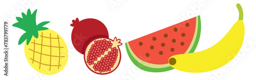 color isolated fruits collection in flat style in vector. image of natural healthy eco raw food.template for logo sticker poster print decor design