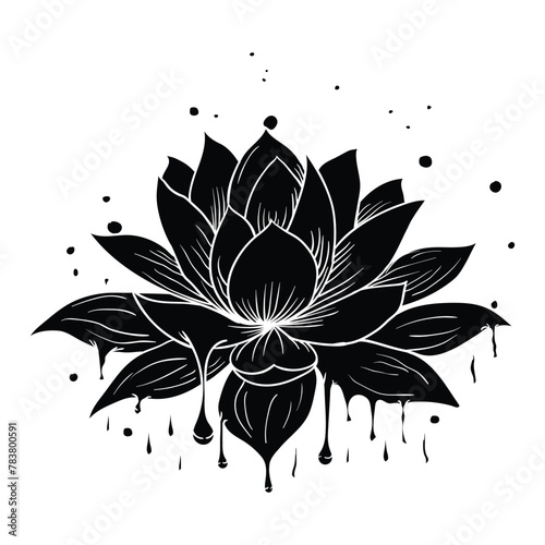 Hand Drawing style of lotus flower vector.
It is suitable for flower or plant icon, sign or symbol.