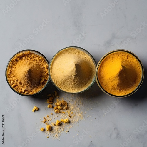 Asafoetida (powder) on a black background. photo