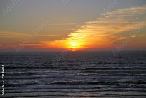 Sunset on the Oregon coast  Oregon  USA 