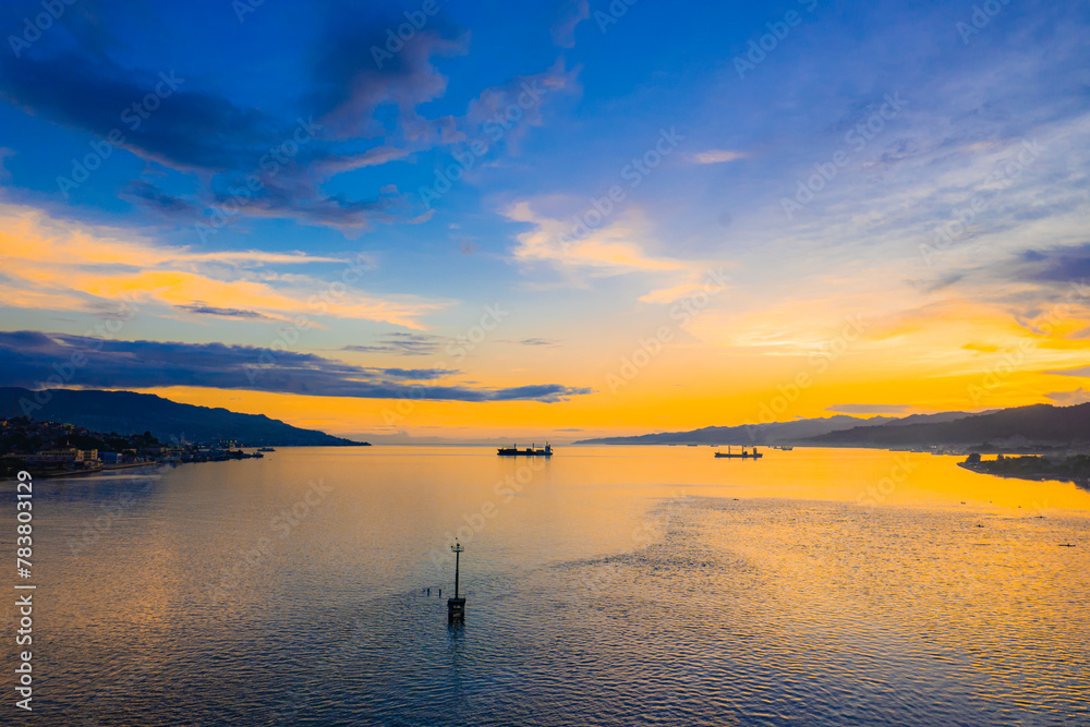 Golden hour in Ambon Bay, Indonesia