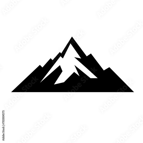 mountain logo Icon black Minimal vector illustration Flat Pictogram Symbol
