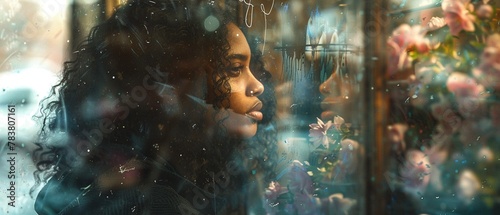 african american woman, outside of a beauty supply store