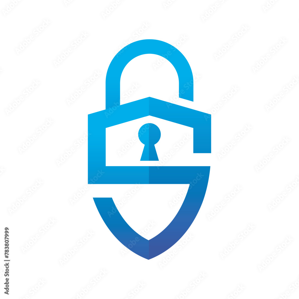 Letter s shield padlock protection logo Letter s shield padlock protection logo