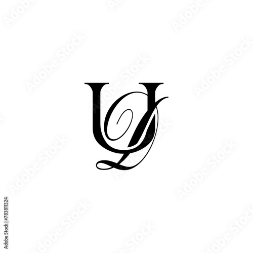Initial Mixed Letter Logo. Logotype design. Simple Luxury Black Flat Vector UD photo