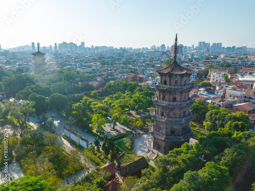 Early morning scenery of Kaiyuan Temple in Quanzhou, Fujian, China photo