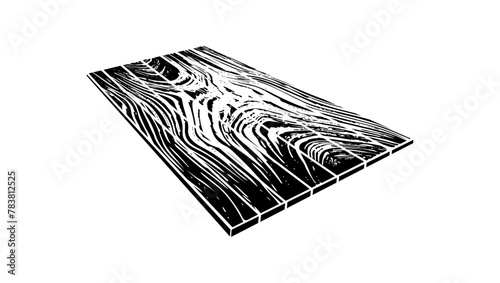 wood floor, black isolated silhouette