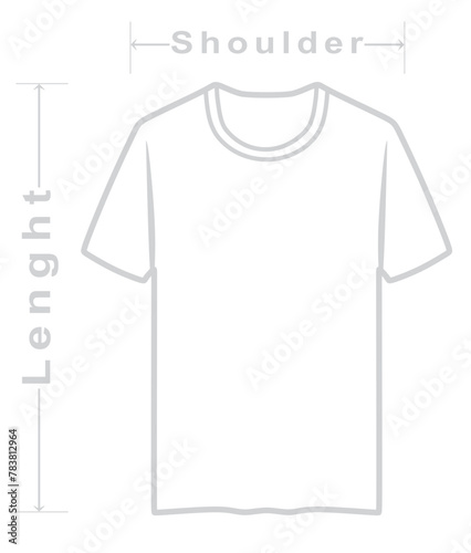 Clothes dimensions icon. vector illustration