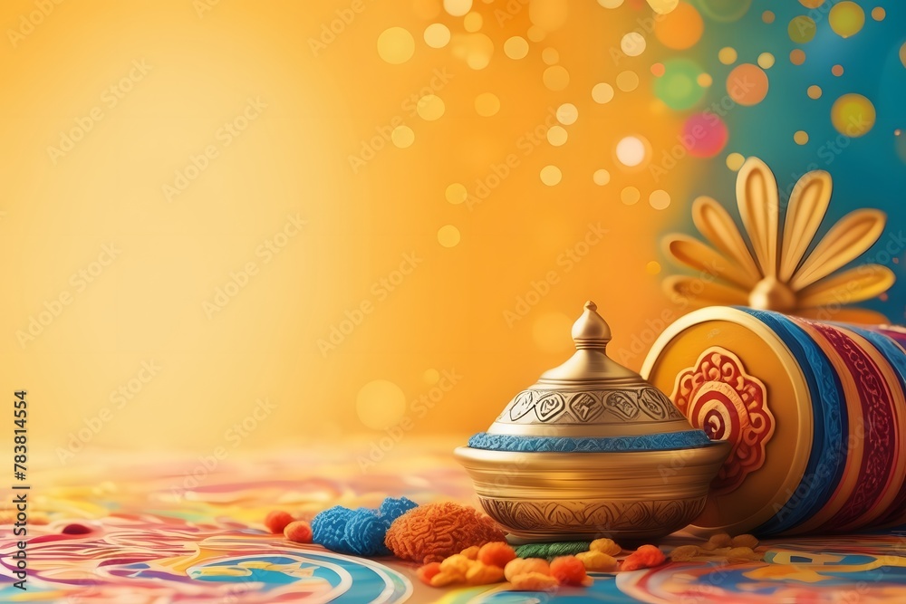 Indian vaisakhi, happy vaisakhi for India, colorful background with copy space 