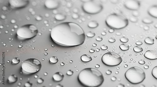Crystal Clear Water Droplets with Detailed Reflections  Generative AI