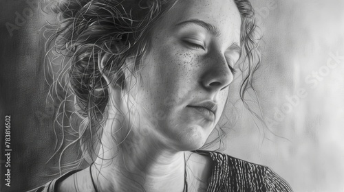 Drawing woman portrait