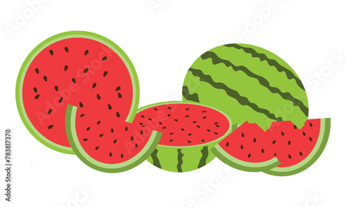 Watermelon Vector Design And Illustration.

