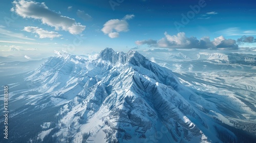 Majestic Snowy Peak Reaching Towards the Heavens in Remote Canadian Wilderness