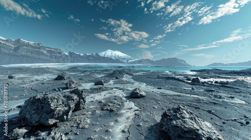 Magnificent Vatnajkull Glacier Landscape in Serene Winter Wonderland of Iceland