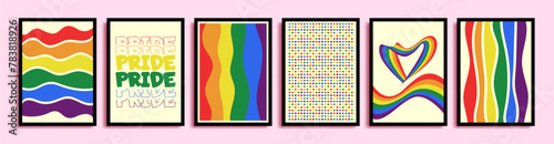 set of abstract LGBT pride month background, wall decor, banner, wallpaper, wall decor, poster, greetings card