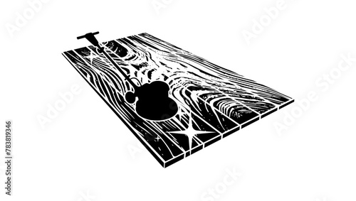 wood floor polishing , black isolated silhouette
