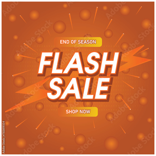 Flash Sale Post Design, End of season sale, big offer, shop now