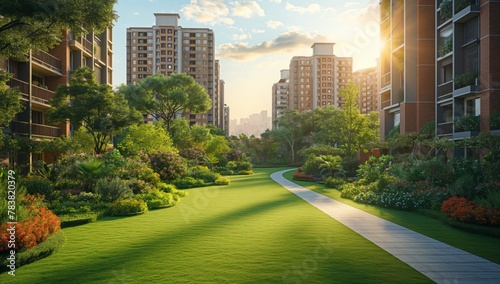 A green modern City, landscape design, ecology and urbanization