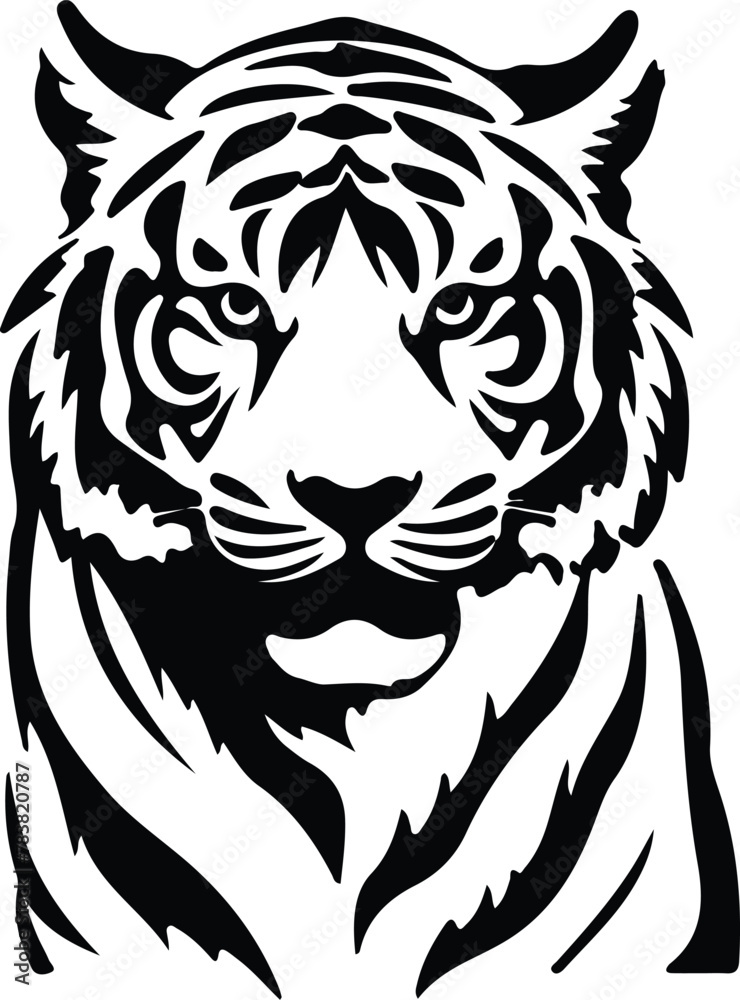 white Bengal tiger silhouette