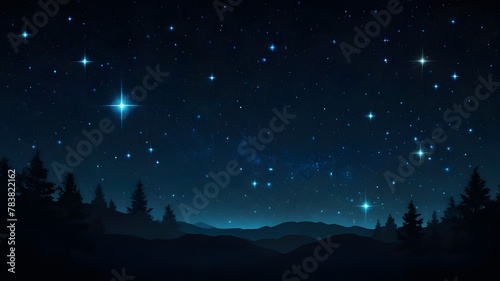 Stunning Stock Imagery Await, Celestial Sky Illuminated by Shining Stars, Realistic Stars in a Brilliant Blue Sky on Adobe Stock, Starry Night Skies with Shimmering Blue Glow, Stars Shining in Azure  © Photographer