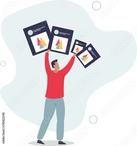 Content Management Strategy.Digital Content and Online Media.flat vector illustration.