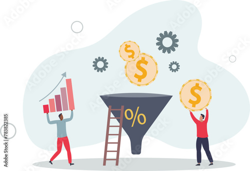 Conversion rate optimization for marketing neubrutalism.flat vector illustration.