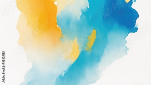 Wallpaper Mural Blue, Gold and Orange, Teal, Gradient Watercolor On a White background Torontodigital.ca