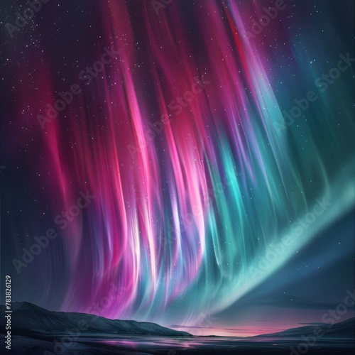 Pink Northern Lights Aurora