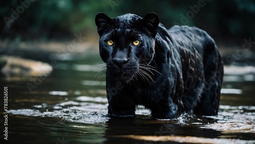 tiger in the water,Black panthe,rPortrait of wolf in forest photo
