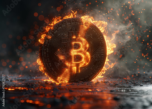 bitcoin halving conceptual illustration in vector style © KAL'VAN