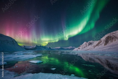 iceland with shimmering auroras dancing across the sky © Angelina