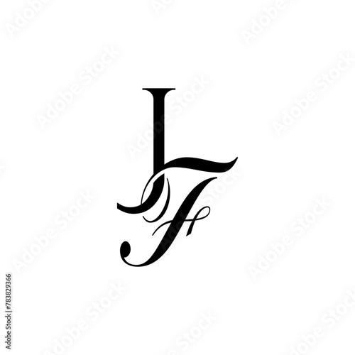Initial Mixed Letter Logo. Logotype design. Simple Luxury Black Flat Vector JF