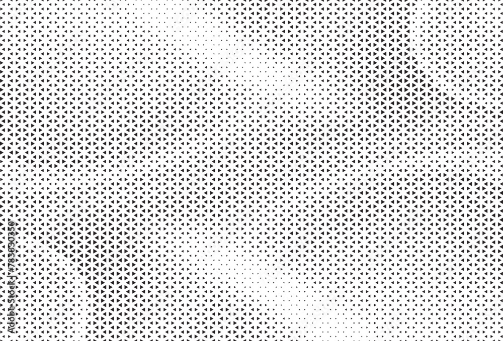 Triangle Shapes Vector Abstract Geometric Technology Oscillation Wave Isolated on Light Background. Halftone Triangular Retro Simple Pattern. Minimal 80s Style Dynamic Tech Wallpaper	 - obrazy, fototapety, plakaty 