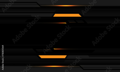 Abstract yellow black light lines circuit grey geometric on blank space design modern futuristic technology creative background vector