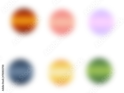 Blurred circles with gradient. PNG