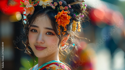 Portrait of a traditional Japanese woman