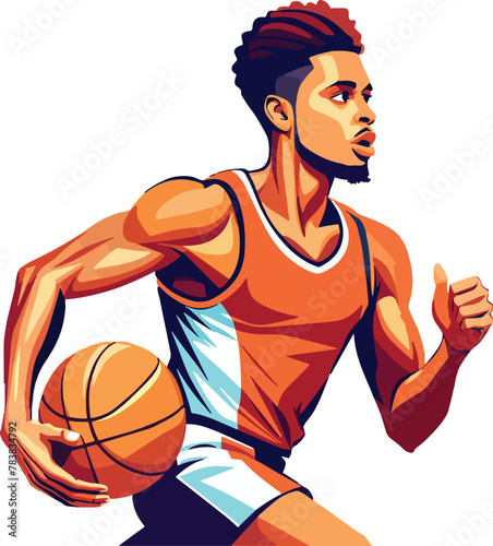 Dynamic basketball player in action