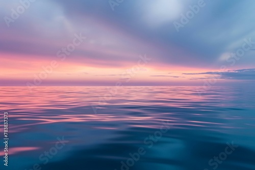 Serenity at Sunrise: Calm Ocean Waters Under Colorful Skies © Generative ART