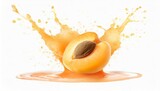 Fruity Splash: Apricot-Colored Paint Isolated on White