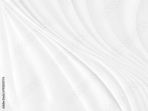Clean woven beautiful soft fabric abstract smooth curve shape decorative fashion textile silver white background