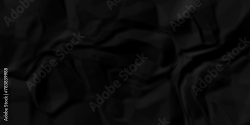 Black paper crumpled texture. black fabric crushed textured crumpled.