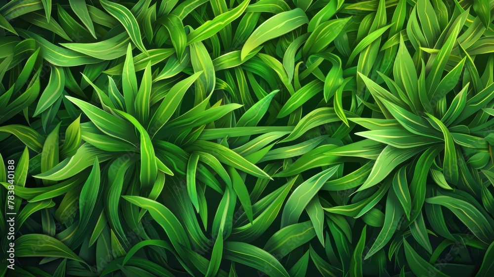 Obraz premium A detailed vector background depicting the texture of green grass, resembling a summer sports field