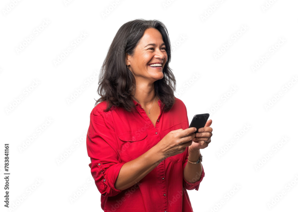 Smiling Central American Woman with Phone Smiling Central American Woman with Phone