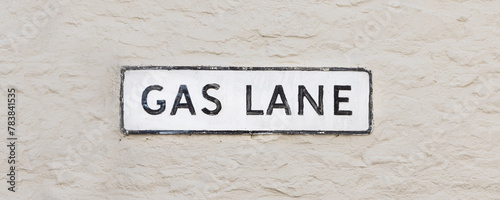 Gas Lane street sign in England United Kingdom