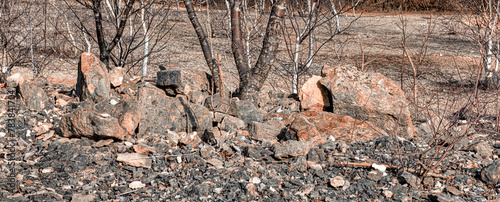 Stony rocky background - dry lifeless - banner image