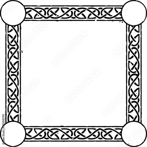 Square Celtic Border Frame - Empty Round Corners