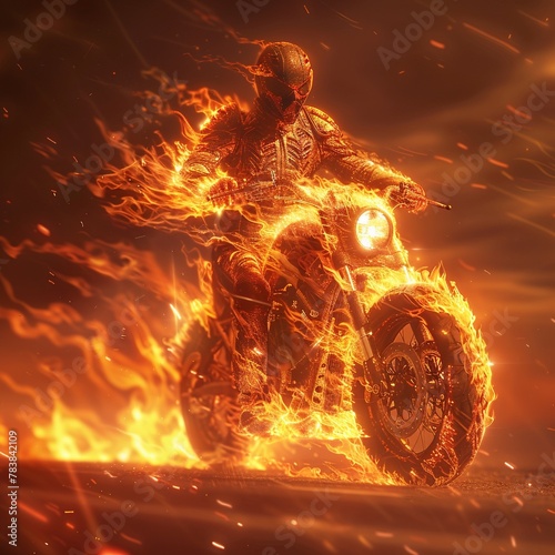 The sun shines red hot like fire Ghost Rider, 