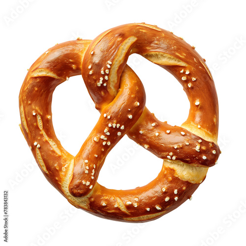 Fresh pretzel isolated on transparent background Generative Ai.